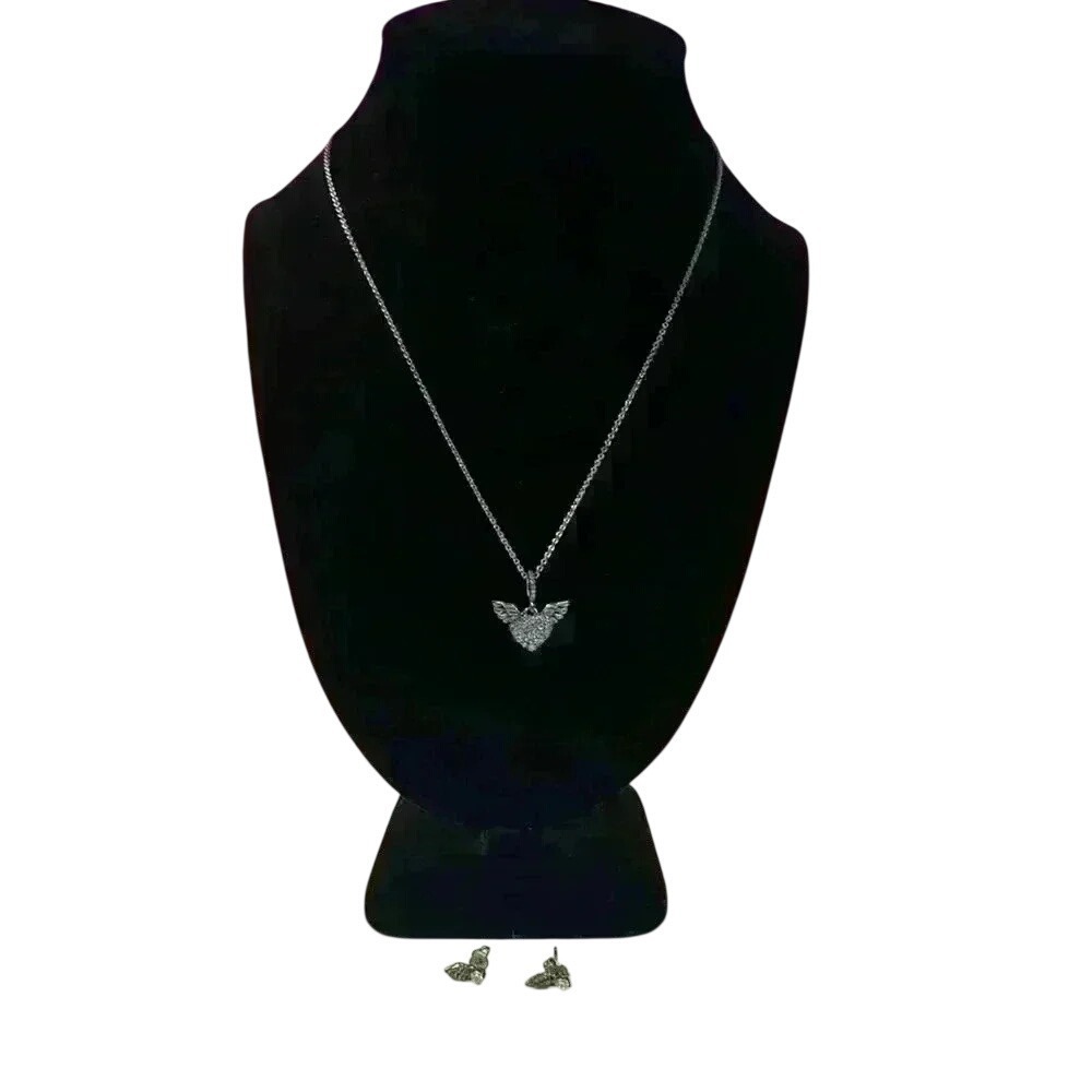 Pandora, angel wing necklace and earring set
